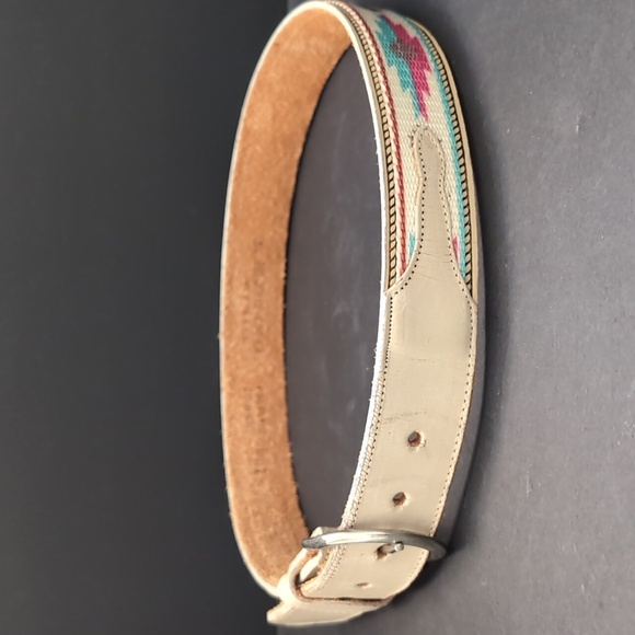 Brushy Creak ,Full Grain Cowhide Leather Women's Belt with Aztec Pattern,Size 34 - Picture 4 of 13